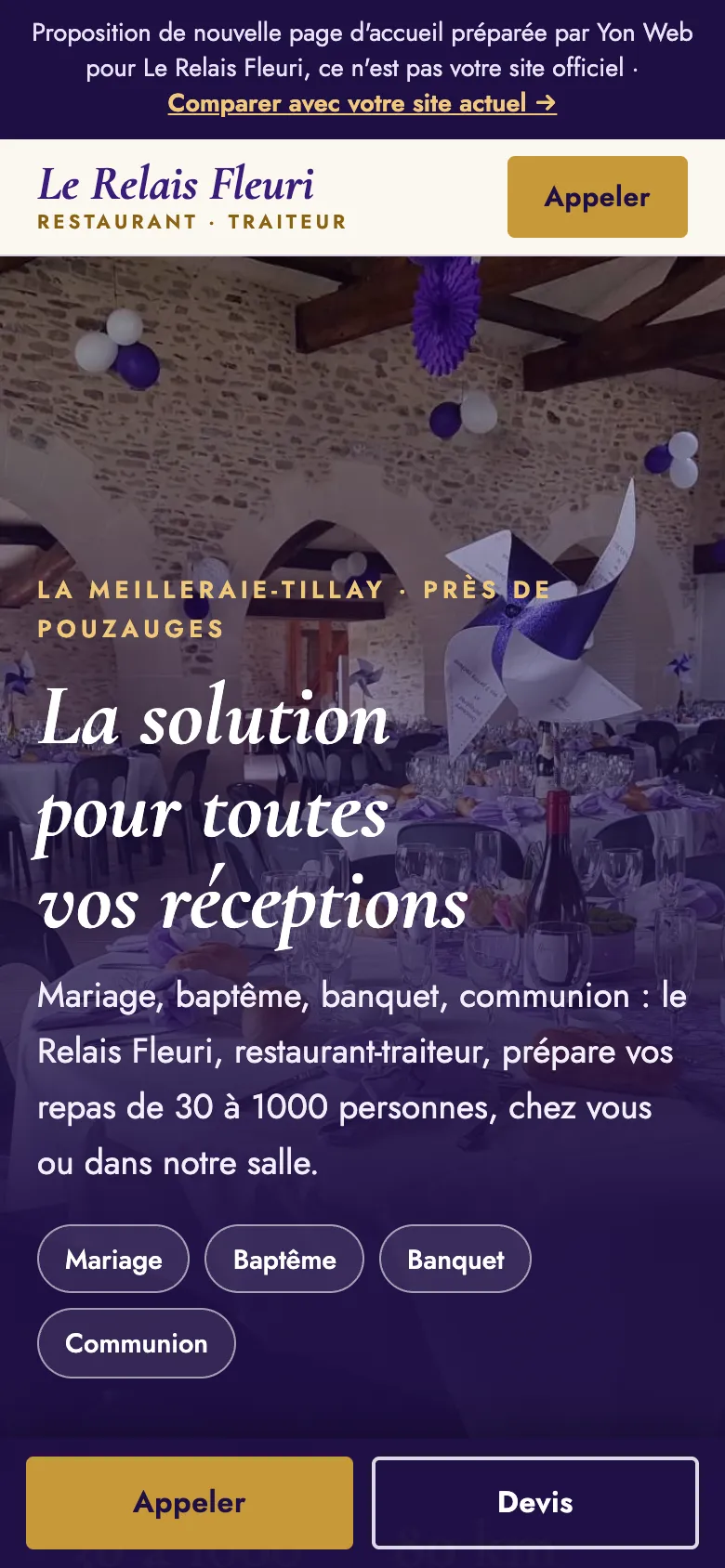 Capture mobile de la proposition